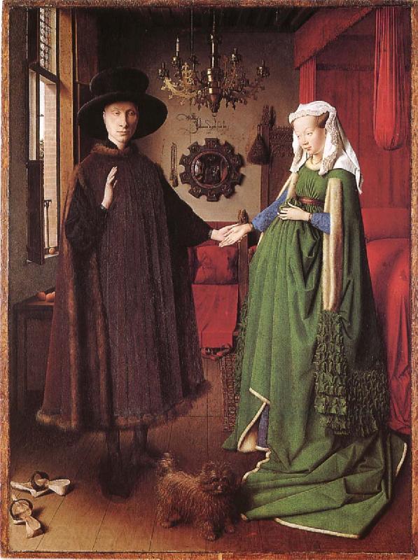 Jan Van Eyck The couple Arnolfinis brollop Norge oil painting art